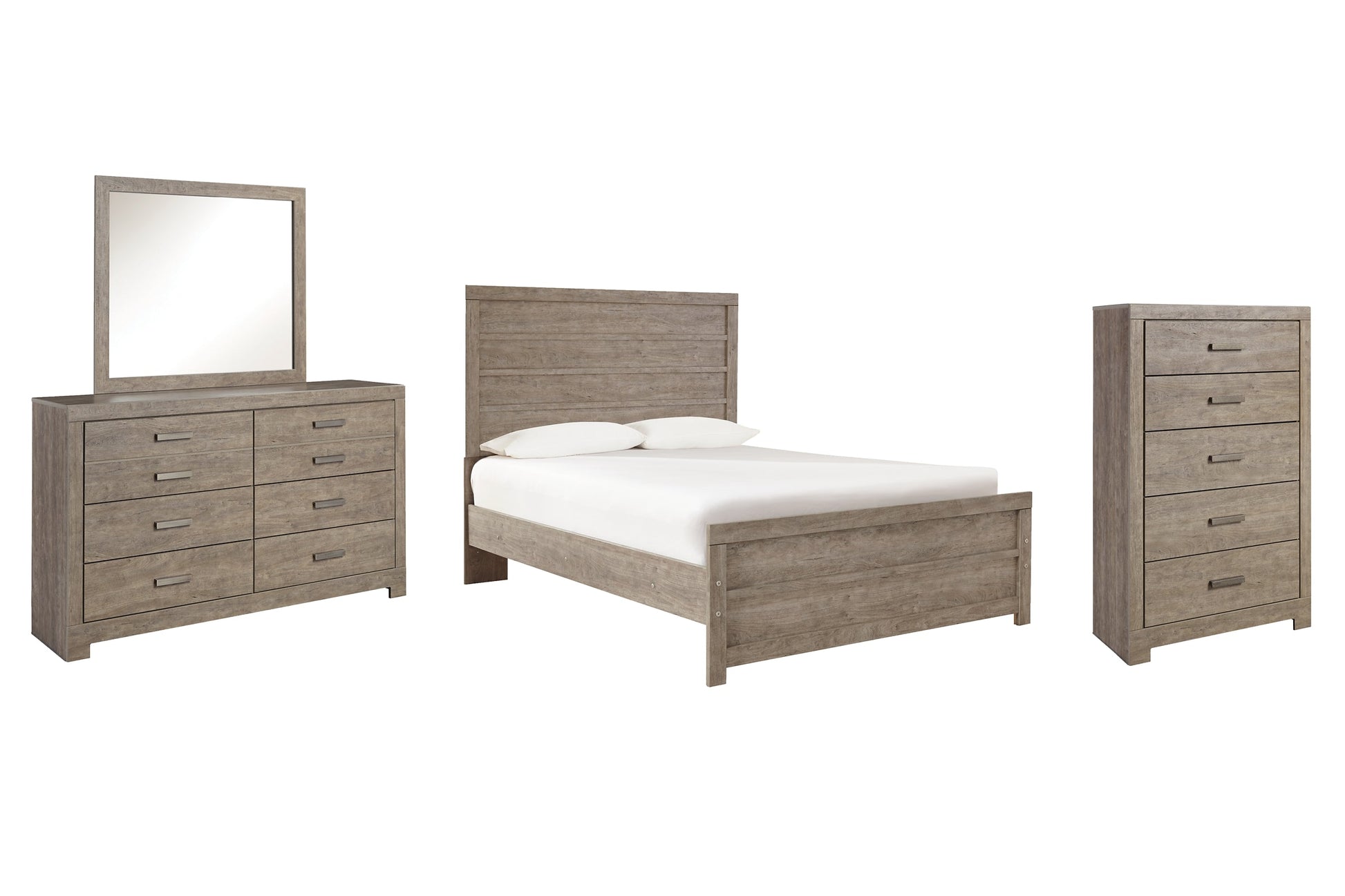 Culverbach Full Panel Bed with Mirrored Dresser and Chest at Walker Mattress and Furniture Locations in Cedar Park and Belton TX.