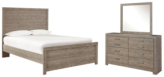 Culverbach Full Panel Bed with Mirrored Dresser at Walker Mattress and Furniture Locations in Cedar Park and Belton TX.
