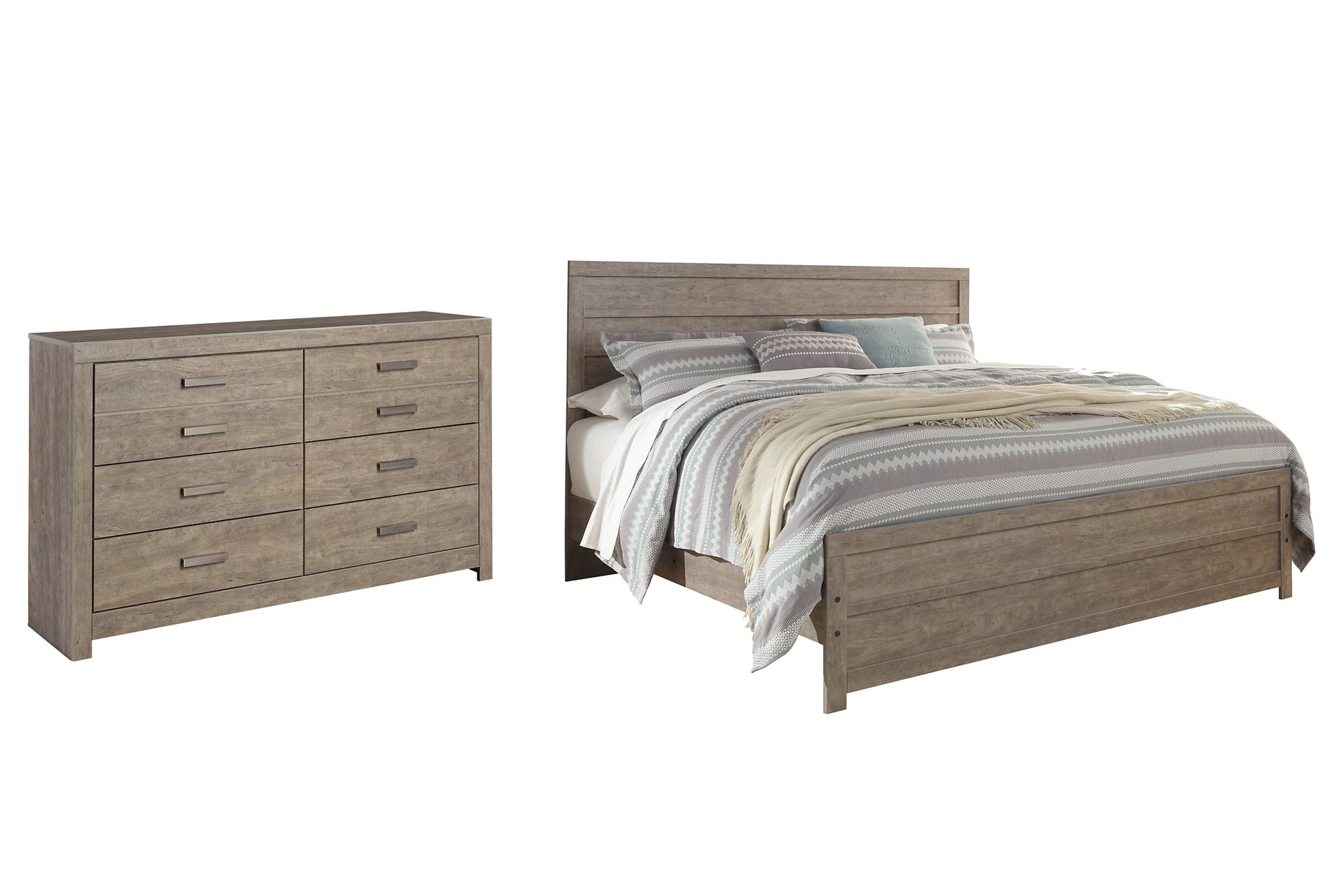 Culverbach King Panel Bed with Dresser at Walker Mattress and Furniture Locations in Cedar Park and Belton TX.