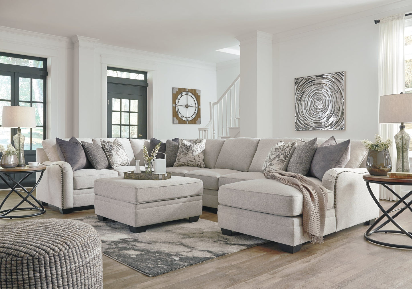 Dellara 5-Piece Sectional with Chaise at Walker Mattress and Furniture Locations in Cedar Park and Belton TX.