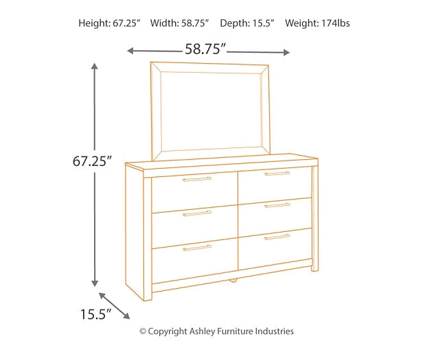 Derekson Dresser and Mirror at Walker Mattress and Furniture Locations in Cedar Park and Belton TX.