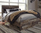 Derekson Queen Panel Bed with 2 Storage Drawers with Mirrored Dresser at Walker Mattress and Furniture Locations in Cedar Park and Belton TX.