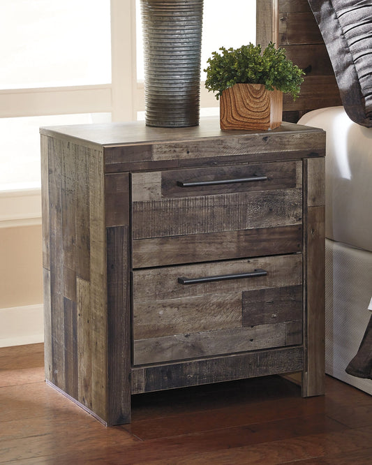 Derekson Two Drawer Night Stand at Walker Mattress and Furniture Locations in Cedar Park and Belton TX.