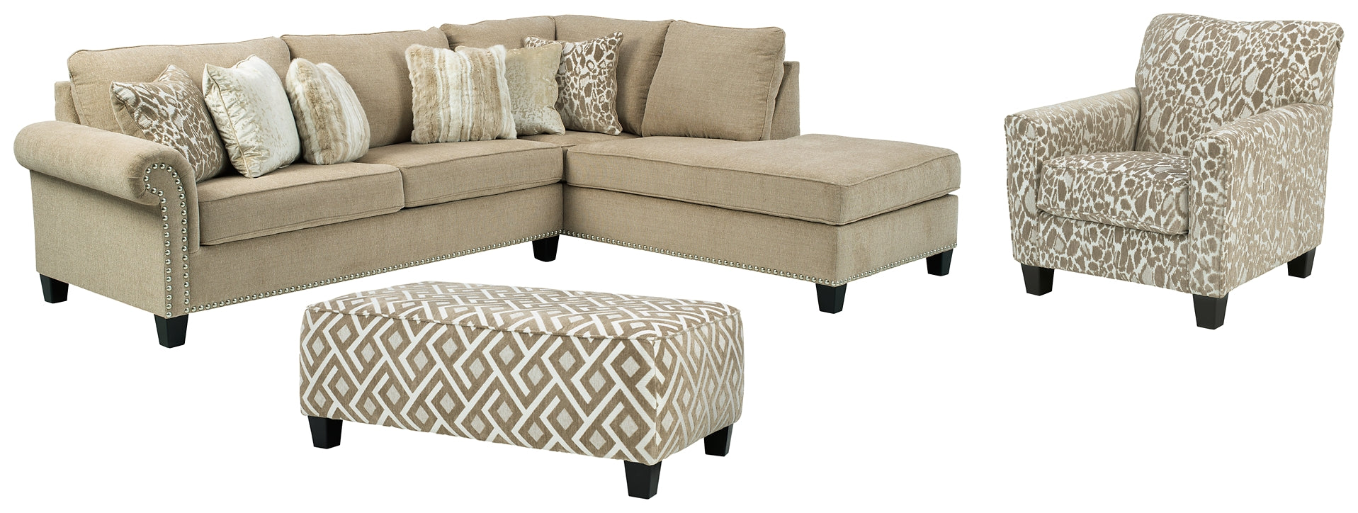 Dovemont 2-Piece Sectional with Chair and Ottoman at Walker Mattress and Furniture Locations in Cedar Park and Belton TX.