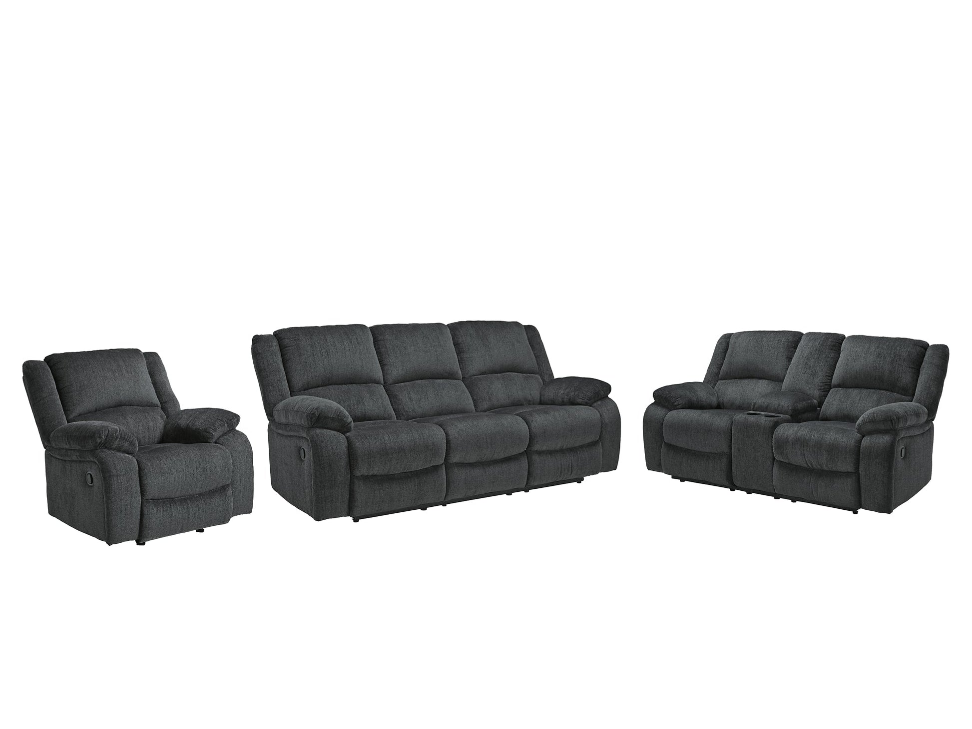 Draycoll Sofa, Loveseat and Recliner at Walker Mattress and Furniture Locations in Cedar Park and Belton TX.