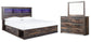 Drystan King Bookcase Bed with 4 Storage Drawers with Mirrored Dresser at Walker Mattress and Furniture Locations in Cedar Park and Belton TX.