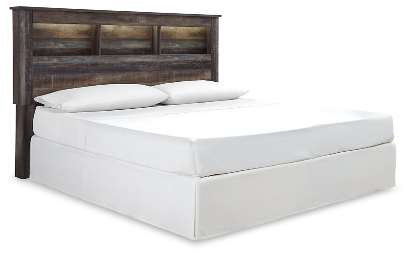 Drystan King/California King Bookcase Headboard with Mirrored Dresser and Chest at Walker Mattress and Furniture Locations in Cedar Park and Belton TX.