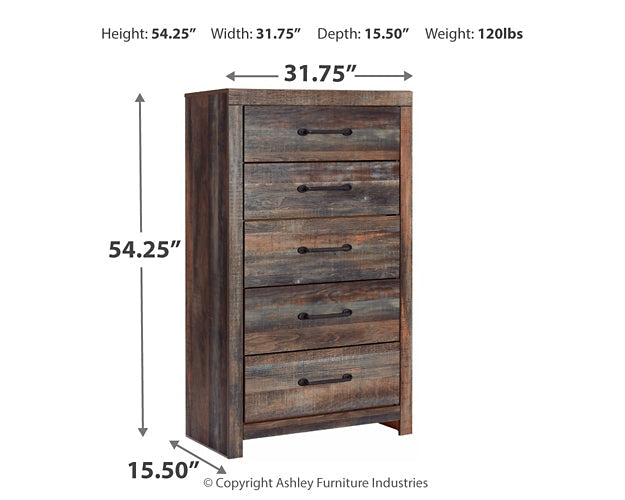 Drystan King Panel Bed with 4 Storage Drawers with Mirrored Dresser and Chest at Walker Mattress and Furniture Locations in Cedar Park and Belton TX.