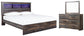 Drystan King Panel Bookcase Bed with Mirrored Dresser at Walker Mattress and Furniture Locations in Cedar Park and Belton TX.