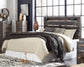 Drystan King Panel Headboard with Mirrored Dresser at Walker Mattress and Furniture Locations in Cedar Park and Belton TX.