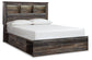 Drystan Queen Bookcase Bed with 2 Storage Drawers with Mirrored Dresser at Walker Mattress and Furniture Locations in Cedar Park and Belton TX.