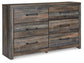 Drystan Queen Panel Headboard with Dresser at Walker Mattress and Furniture Locations in Cedar Park and Belton TX.