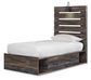 Drystan Twin Panel Bed with 4 Storage Drawers with Mirrored Dresser and Chest at Walker Mattress and Furniture Locations in Cedar Park and Belton TX.
