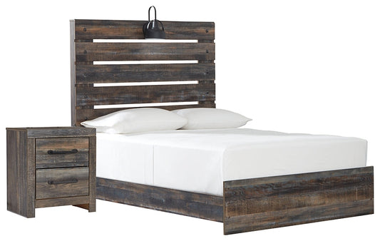 Drystan Twin Panel Bed with Nightstand at Walker Mattress and Furniture Locations in Cedar Park and Belton TX.