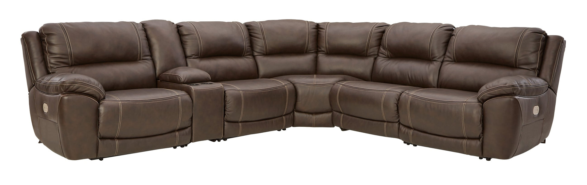Dunleith 6-Piece Sectional with Recliner at Walker Mattress and Furniture Locations in Cedar Park and Belton TX.