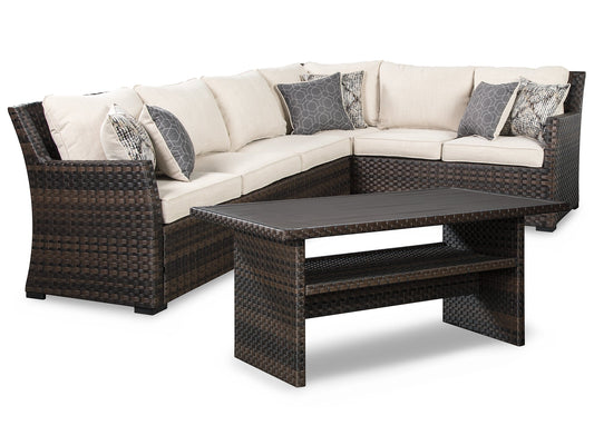 Easy Isle 3-Piece Sofa Sectional and Chair with Table at Walker Mattress and Furniture Locations in Cedar Park and Belton TX.