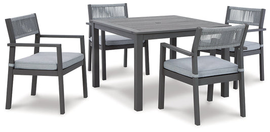 Eden Town Outdoor Dining Table and 4 Chairs at Walker Mattress and Furniture Locations in Cedar Park and Belton TX.