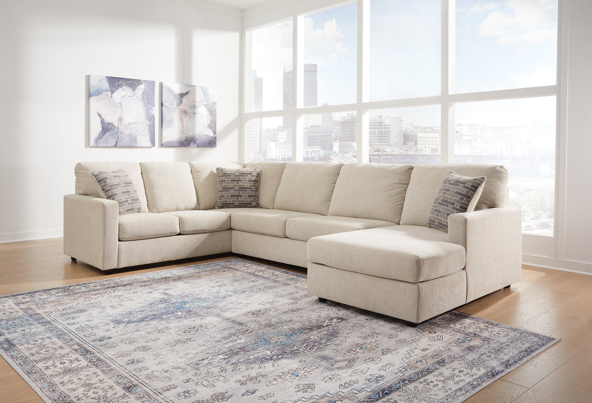 Edenfield 3-Piece Sectional with Ottoman at Walker Mattress and Furniture Locations in Cedar Park and Belton TX.