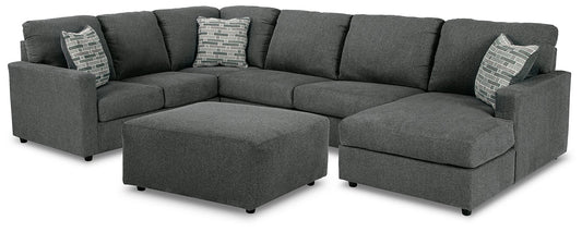Edenfield 3-Piece Sectional with Ottoman at Walker Mattress and Furniture Locations in Cedar Park and Belton TX.