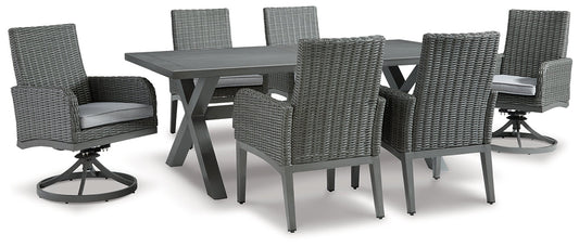 Elite Park Outdoor Dining Table and 6 Chairs at Walker Mattress and Furniture Locations in Cedar Park and Belton TX.