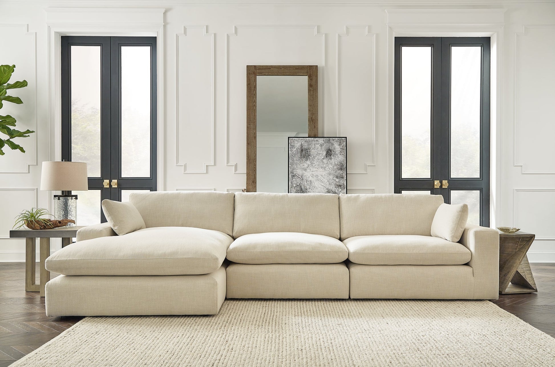 Elyza 3-Piece Sectional with Ottoman at Walker Mattress and Furniture Locations in Cedar Park and Belton TX.
