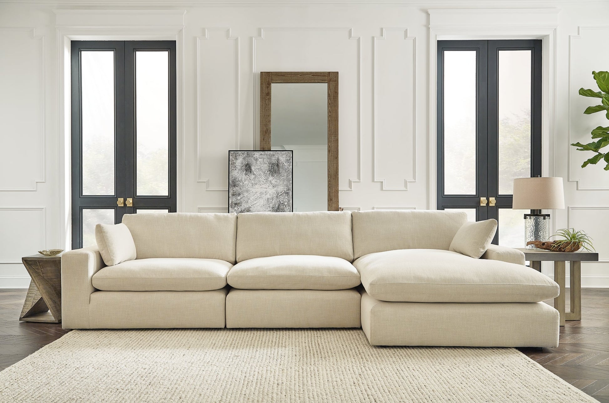 Elyza 3-Piece Sectional with Ottoman at Walker Mattress and Furniture Locations in Cedar Park and Belton TX.