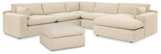 Elyza 5-Piece Sectional with Ottoman at Walker Mattress and Furniture Locations in Cedar Park and Belton TX.