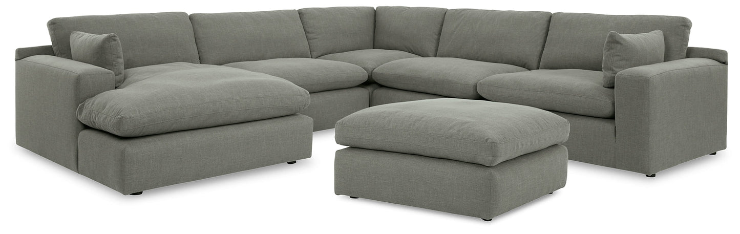 Elyza 5-Piece Sectional with Ottoman at Walker Mattress and Furniture Locations in Cedar Park and Belton TX.