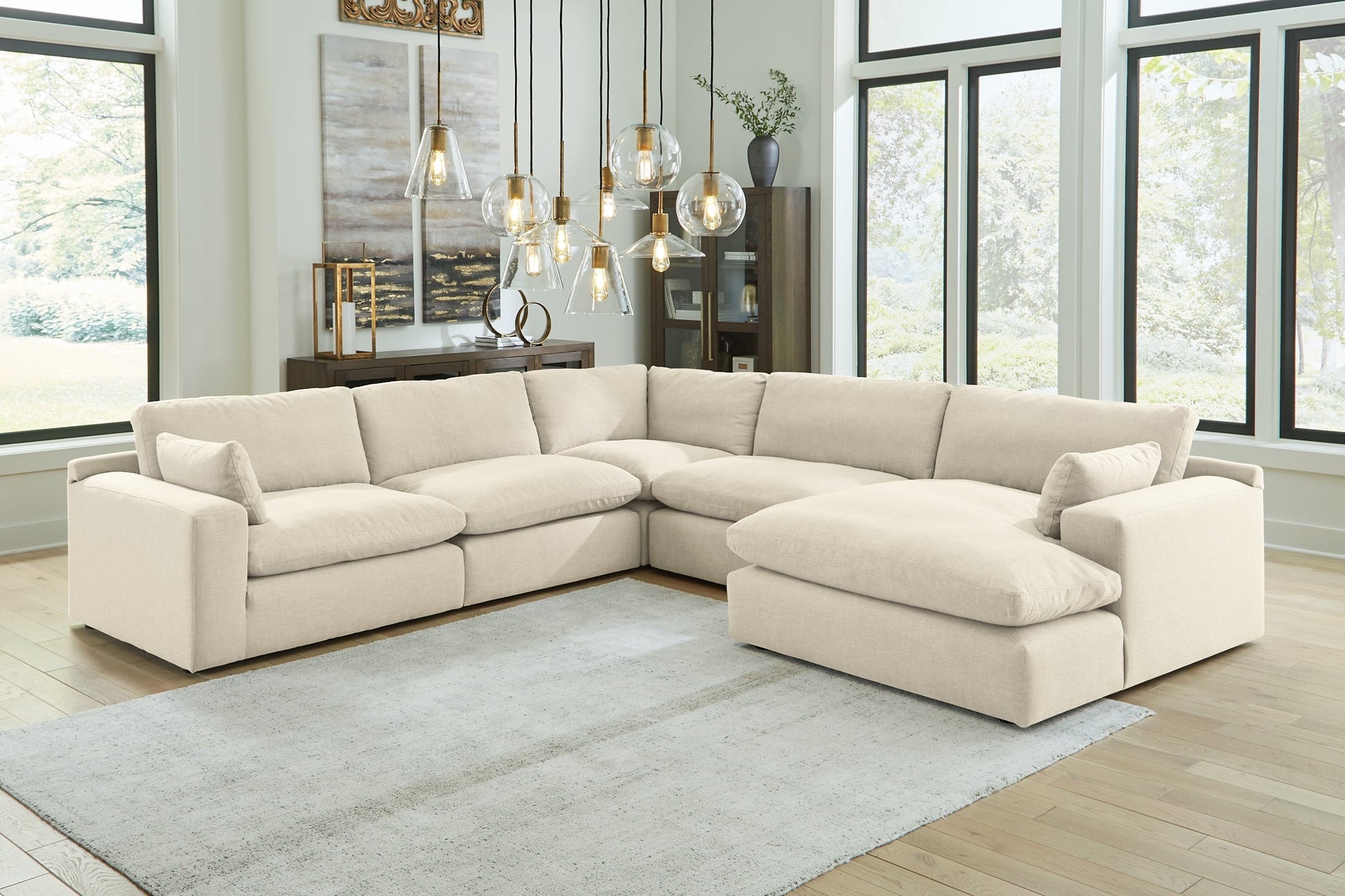 Elyza 5-Piece Sectional with Ottoman at Walker Mattress and Furniture Locations in Cedar Park and Belton TX.