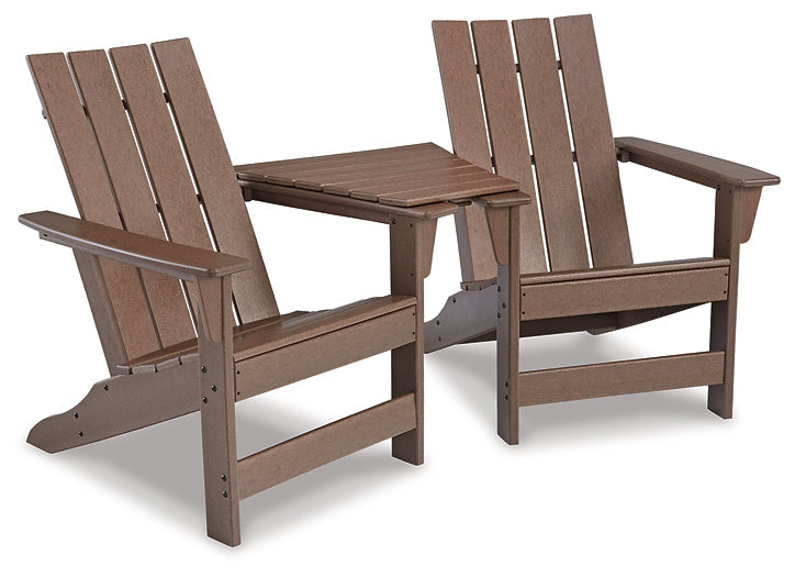 Emmeline 2 Adirondack Chairs with Connector Table at Walker Mattress and Furniture Locations in Cedar Park and Belton TX.
