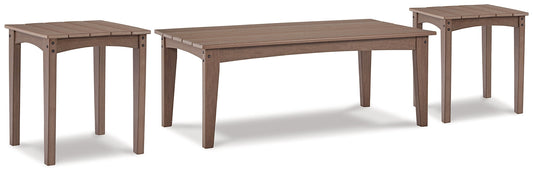Emmeline Outdoor Coffee Table with 2 End Tables at Walker Mattress and Furniture Locations in Cedar Park and Belton TX.