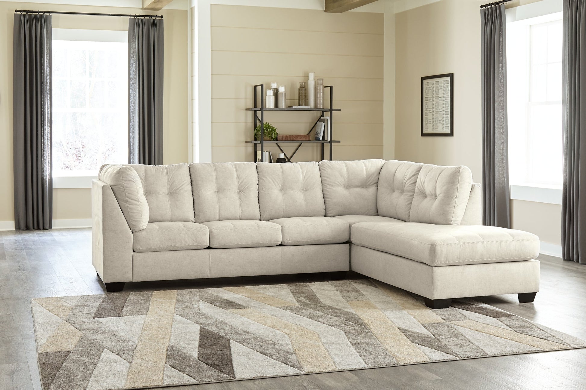 Falkirk 2-Piece Sectional with Ottoman at Walker Mattress and Furniture Locations in Cedar Park and Belton TX.