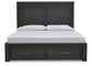 Foyland California King Panel Storage Bed with Mirrored Dresser and Chest at Walker Mattress and Furniture Locations in Cedar Park and Belton TX.