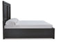 Foyland California King Panel Storage Bed with Mirrored Dresser and Chest at Walker Mattress and Furniture Locations in Cedar Park and Belton TX.