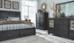 Foyland California King Panel Storage Bed with Mirrored Dresser and Chest at Walker Mattress and Furniture Locations in Cedar Park and Belton TX.