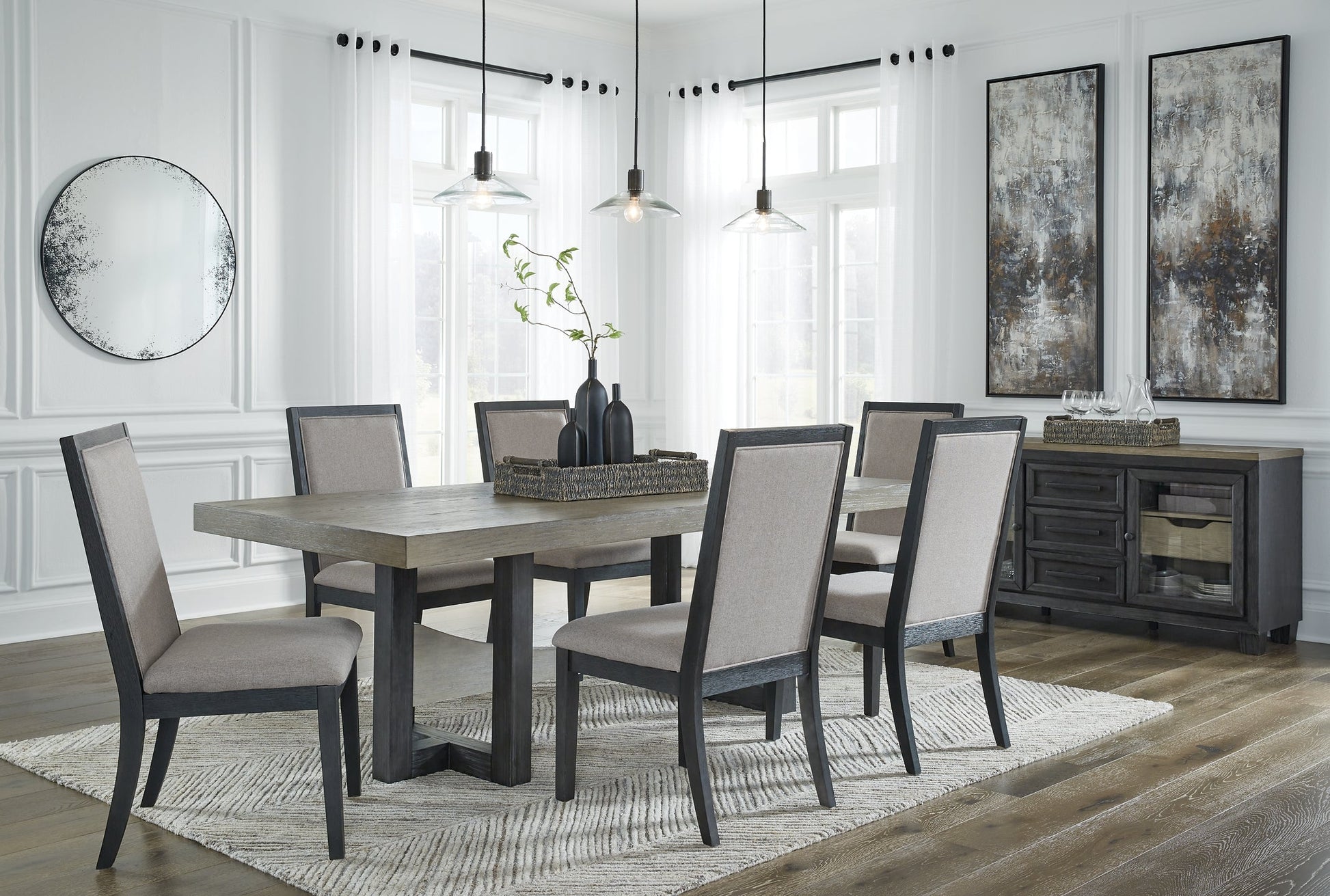 Foyland Dining Table and 6 Chairs at Walker Mattress and Furniture Locations in Cedar Park and Belton TX.