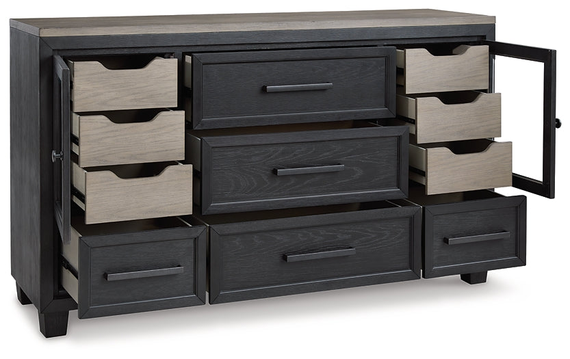 Foyland Queen Panel Storage Bed with Dresser at Walker Mattress and Furniture Locations in Cedar Park and Belton TX.