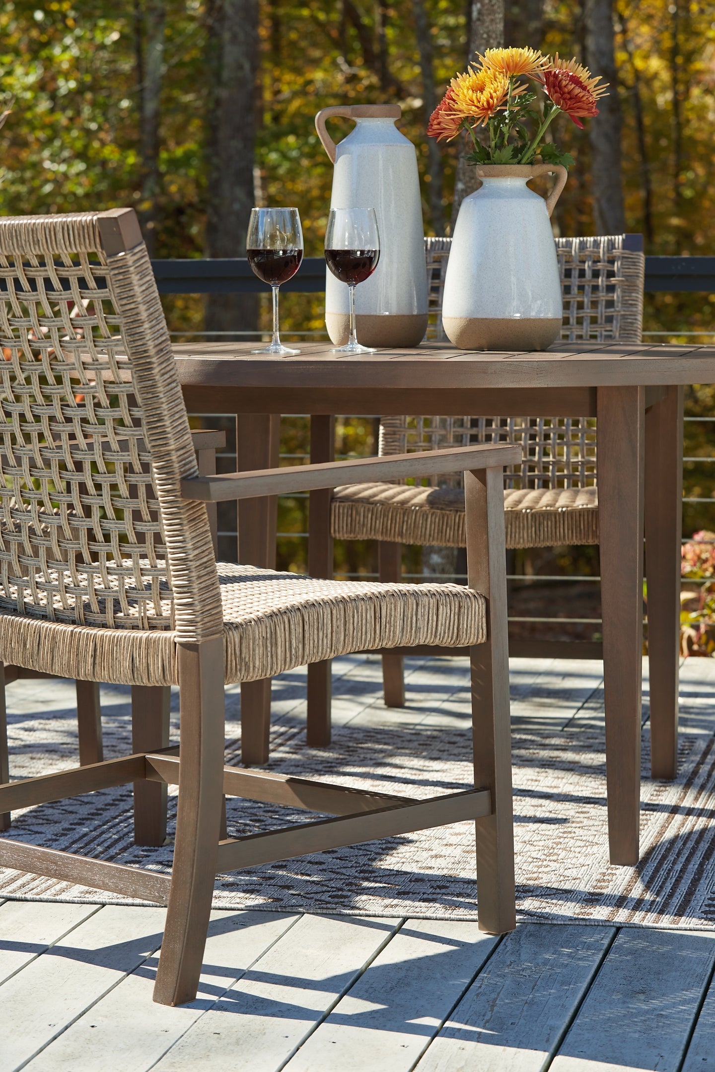 Germalia Outdoor Dining Table and 2 Chairs at Walker Mattress and Furniture Locations in Cedar Park and Belton TX.