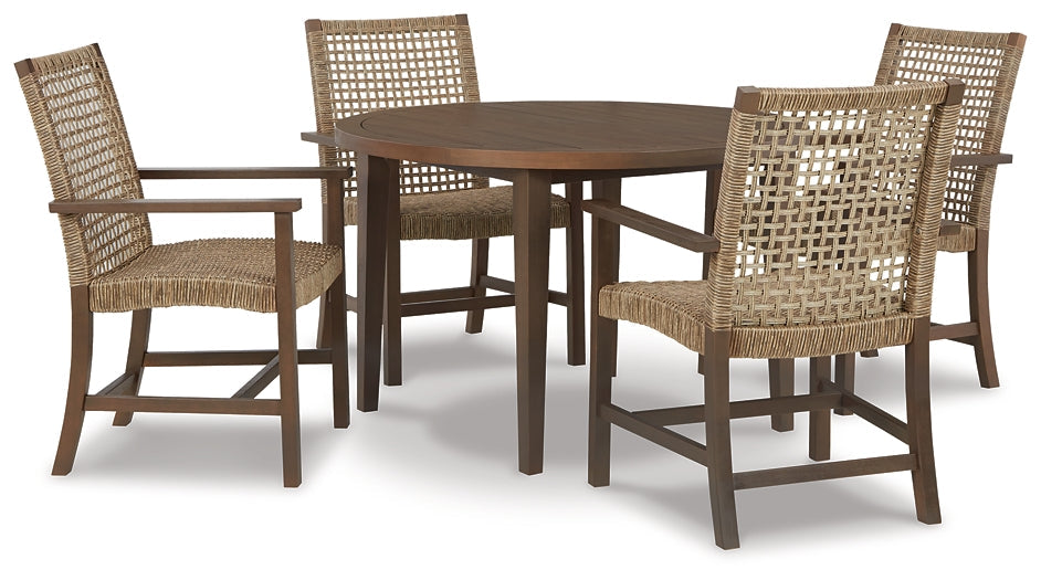 Germalia Outdoor Dining Table and 4 Chairs at Walker Mattress and Furniture Locations in Cedar Park and Belton TX.