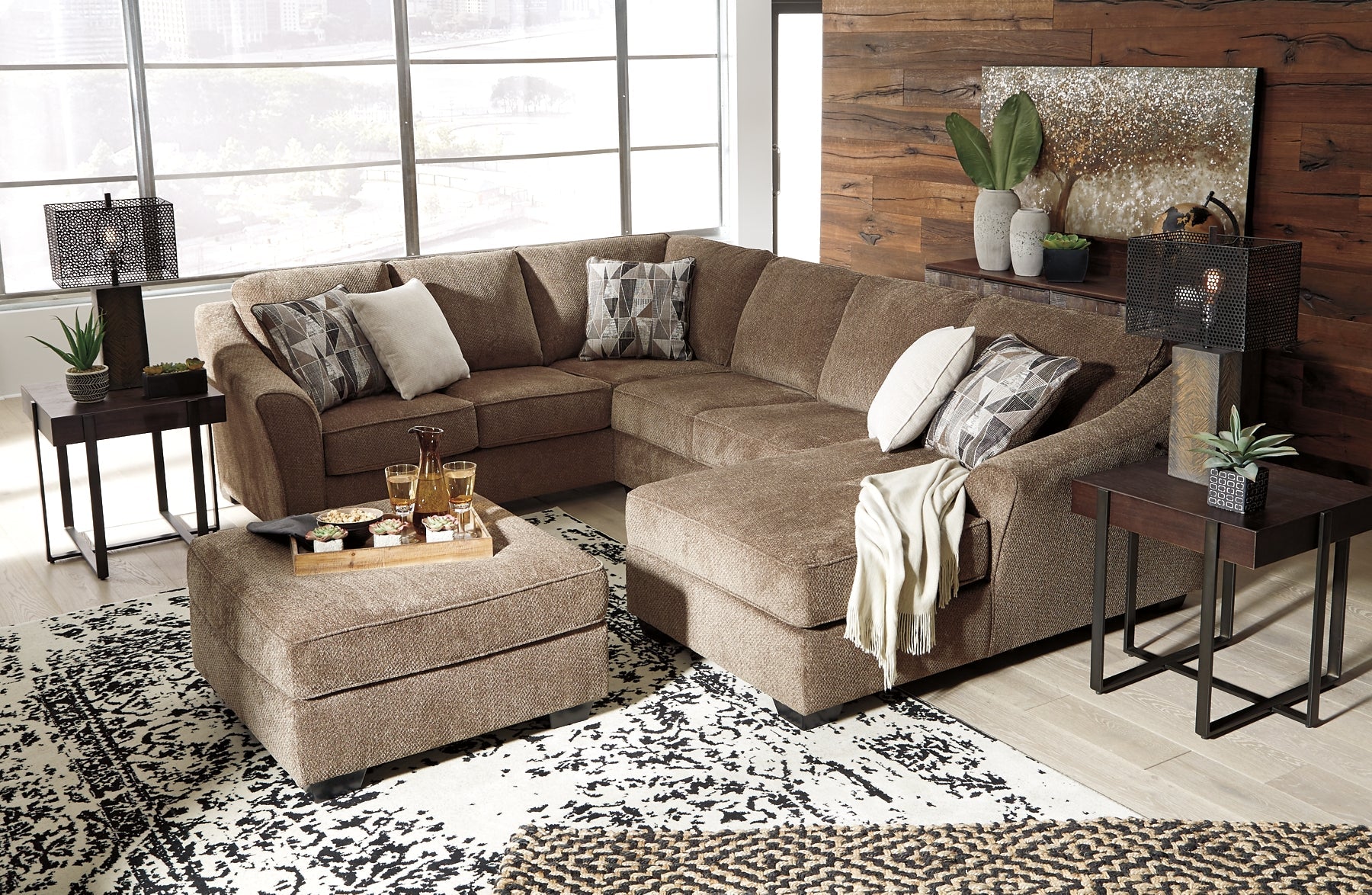 Graftin 3-Piece Sectional with Ottoman at Walker Mattress and Furniture Locations in Cedar Park and Belton TX.