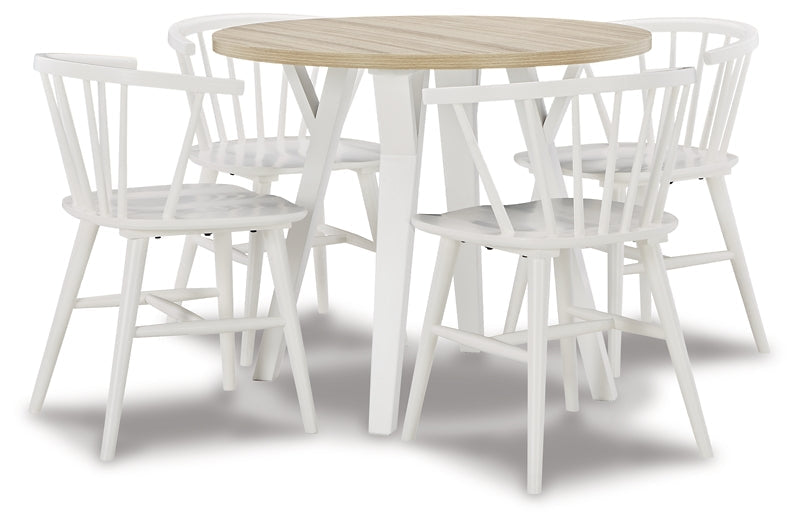 Grannen Dining Table and 4 Chairs at Walker Mattress and Furniture Locations in Cedar Park and Belton TX.