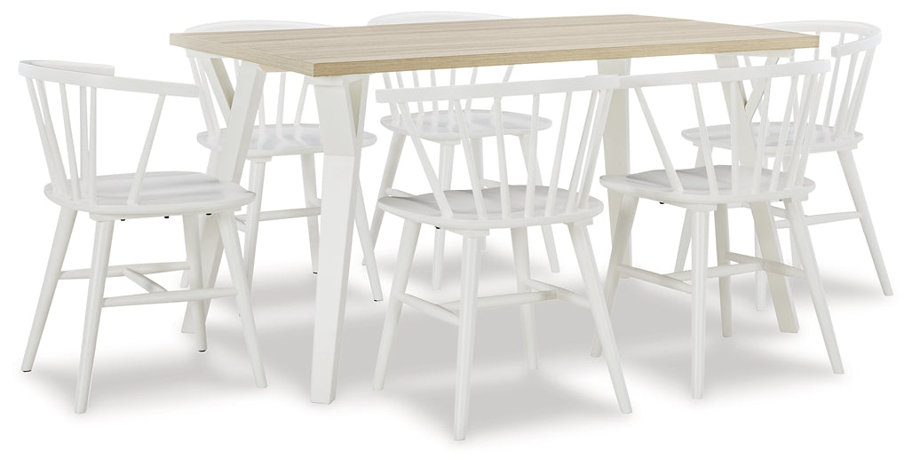 Grannen Dining Table and 6 Chairs at Walker Mattress and Furniture Locations in Cedar Park and Belton TX.