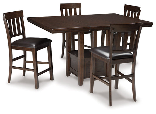 Haddigan Counter Height Dining Table and 4 Barstools at Walker Mattress and Furniture Locations in Cedar Park and Belton TX.
