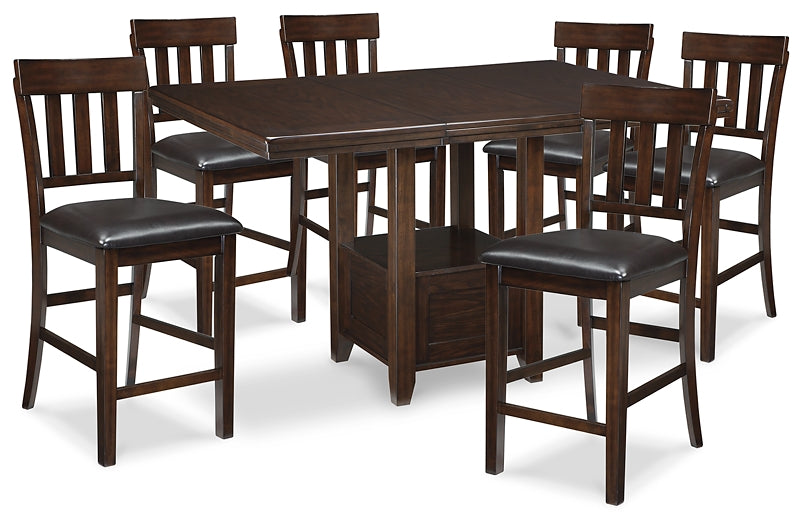 Haddigan Counter Height Dining Table and 6 Barstools at Walker Mattress and Furniture Locations in Cedar Park and Belton TX.