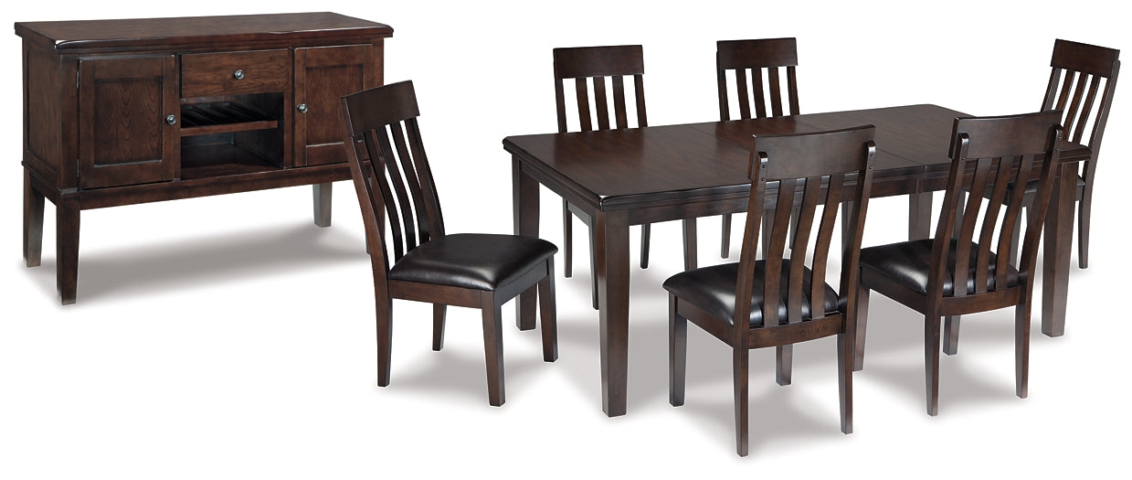 Haddigan Dining Table and 6 Chairs with Storage at Walker Mattress and Furniture Locations in Cedar Park and Belton TX.