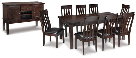 Haddigan Dining Table and 8 Chairs with Storage at Walker Mattress and Furniture Locations in Cedar Park and Belton TX.