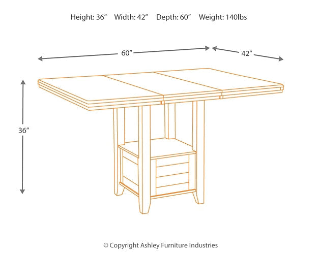 Haddigan RECT DRM Counter EXT Table at Walker Mattress and Furniture Locations in Cedar Park and Belton TX.