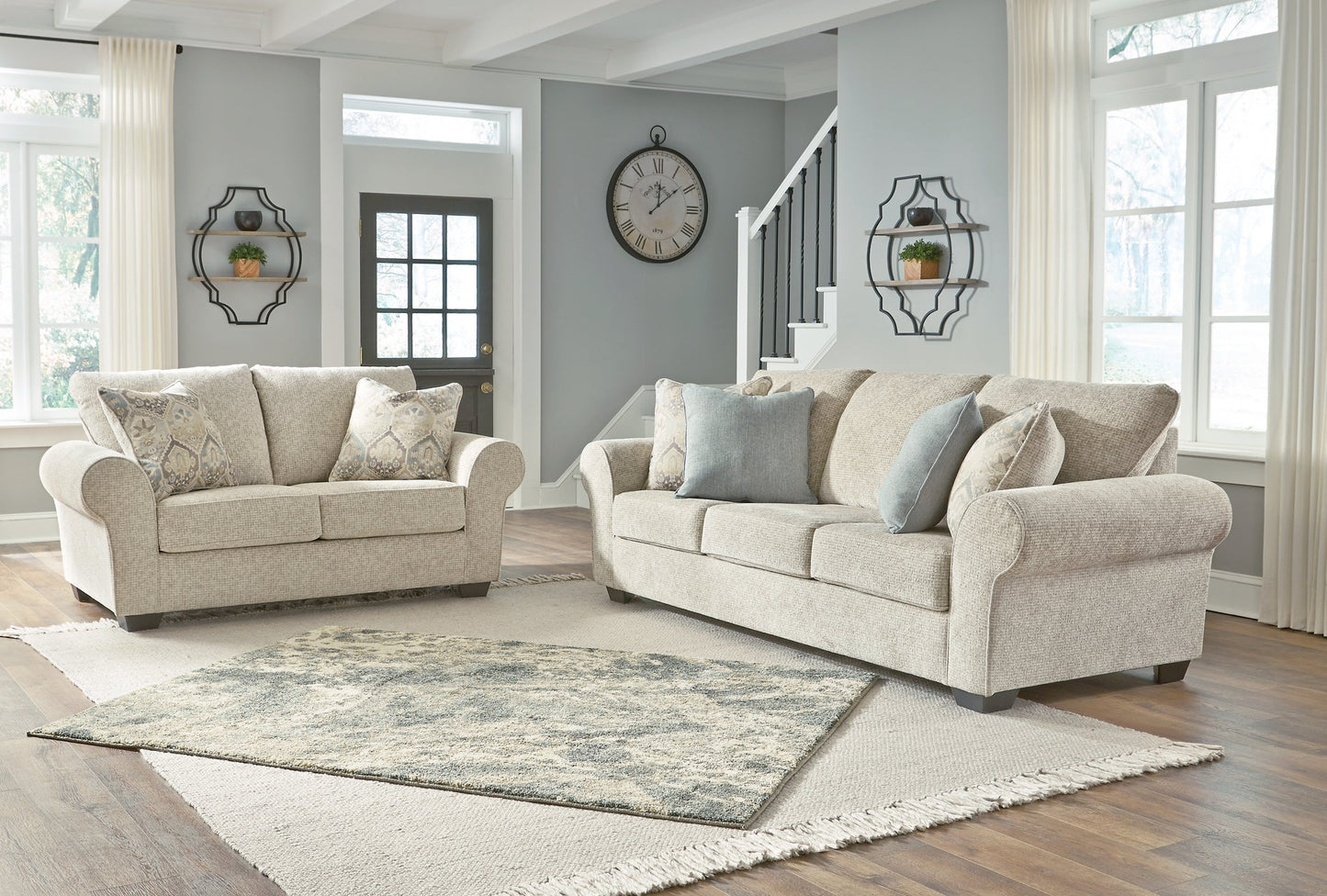 Haisley Sofa, Loveseat, Chair and Ottoman at Walker Mattress and Furniture Locations in Cedar Park and Belton TX.