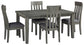Hallanden Dining Table and 4 Chairs at Walker Mattress and Furniture Locations in Cedar Park and Belton TX.