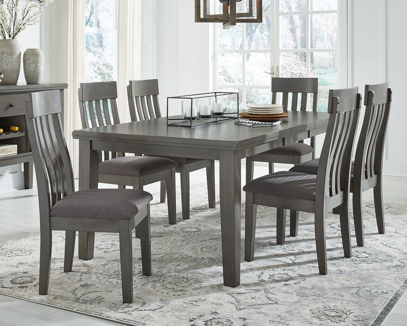 Hallanden Dining Table and 6 Chairs at Walker Mattress and Furniture Locations in Cedar Park and Belton TX.